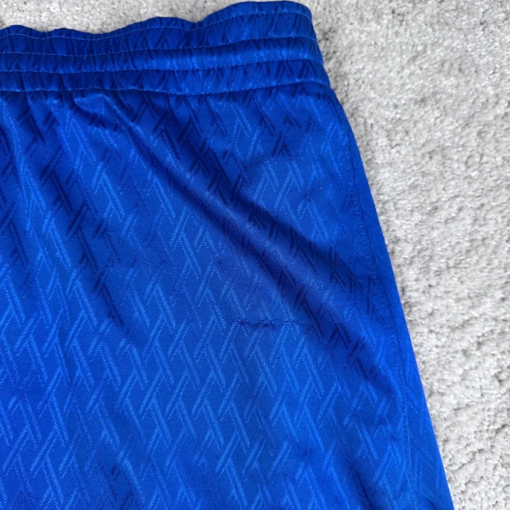 Nike Basketball Shorts Mens Large Blue Black White Geometric Pattern Swoosh Logo